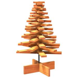Kerstboom, dennenboom hout om te versieren, kerstboom houten boom DIY kerstdecoratie decoratieve boom kerstdecoratie, wasbruin 80 cm massief hout grenen