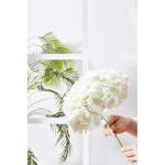 Kunstbloemen, hortensia, 10 stuks, kunstmatige hortensia-koppen met stelen, voor bloemstuk, bruiloftsfeest, huis, hotel, wit
