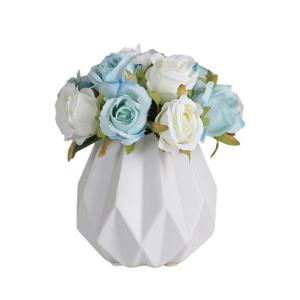 Kunstblumen Tafelaufsätze, Esszimmer, Kunstblumen in Vase, Keramik, Wohnzimmer, Veranda, dekorative Ornamente, Blumenstrauß für jeden Anlass