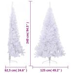 Kunstkerstboom met standaard, 240 cm hoog, kerstdecoratie, kunstboom, hoge kunstboom, kerstboom, kerstboom, PVC en staal, wit