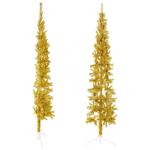Künstlicher Weihnachtsbaum Golden 210 cm Höhe PVC-Material Halb-Weihnachtsbaum Platzsparend Wand Christbaum Innen- und Außenbereich Wirtschaftliche Weihnachtsdekoration Festlich