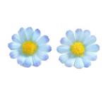 30 stuks kunstmadeliefjes, bloemkoppen, kleine bloemkoppen, decoratie, kleurrijke zijden bloemen voor bruiloft, feest, huis, doe-het-zelf knutselen, blauw