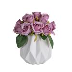 Kunstblumen Tafelaufsätze, Esszimmer, Kunstblumen in Vase, Keramik, Wohnzimmer, Veranda, dekorative Ornamente, Blumenstrauß für jeden Anlass