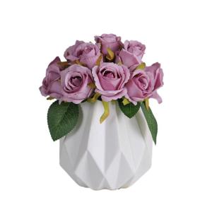 Kunstblumen Tafelaufsätze, Esszimmer, Kunstblumen in Vase, Keramik, Wohnzimmer, Veranda, dekorative Ornamente, Blumenstrauß für jeden Anlass