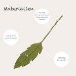 Gry & SIF Bladtakken, decoratieve takken, kunsttakken van vilt, kunsttakken van paasstruik, lentedecoratie, paasdecoratie, flexibele steel, handgemaakt, fairtrade | 3x bladtakken, 