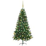Künstlicher Weihnachtsbaum mit Beleuchtung & Kugeln mit LED Beleuchtung 150 cm Grün