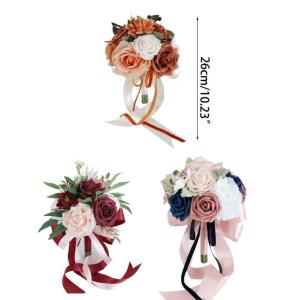 Künstlicher Blumenstrauß mit Pfingstrose und Rose für Hochzeiten, dekorative Blumenornamente, Handheld für Brautstrauß, Hochzeitsfeier