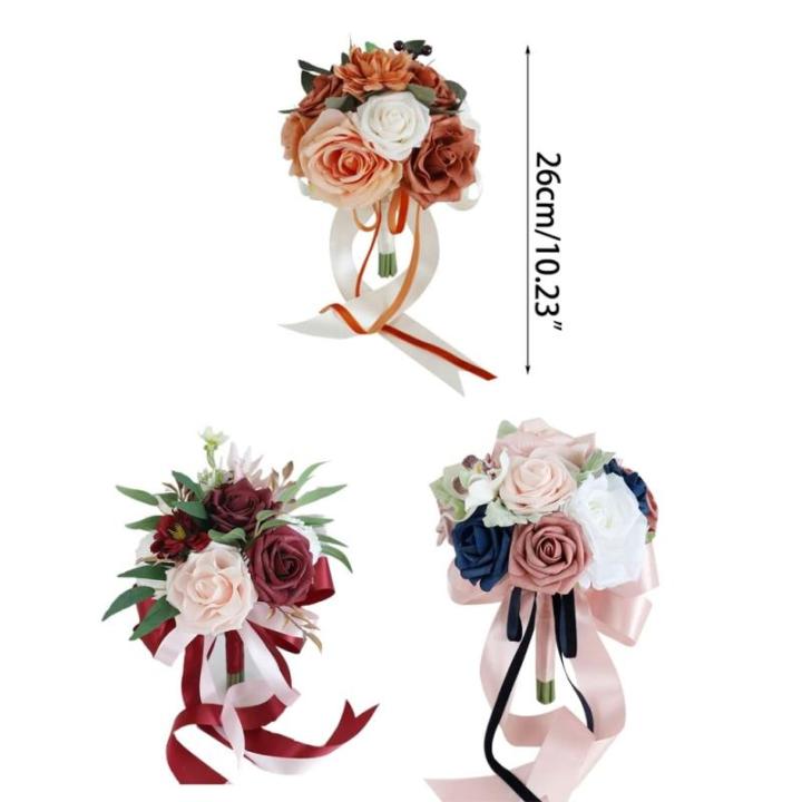 Künstlicher Blumenstrauß mit Pfingstrose und Rose für Hochzeiten, dekorative Blumenornamente, Handheld für Brautstrauß, Hochzeitsfeier