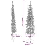Künstlicher Weihnachtsbaum Silber 150 cm Höhe PVC-Material Halb-Weihnachtsbaum Platzsparend Wand Christbaum Innen- und Außenbereich Wirtschaftliche Weihnachtsdekoration Festlich