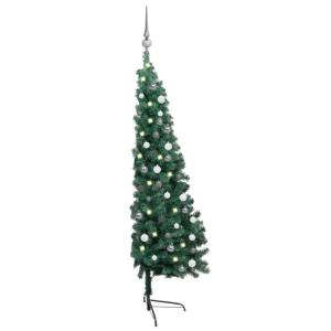 Künstlicher Halb-Weihnachtsbaum Beleuchtung Kugeln Christbaum KüNstlich Weihnachtsdeko Christmas Tree KüNstliche WeihnachtsbäUme Grün 120 cm - 3077649