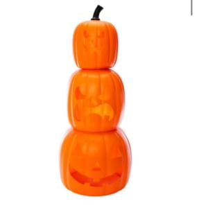 1616Holdings Halloween-Deko-Kürbisse, stoff, stapelbar, geschnitzt, Jack-o-Laternen, 3 Stück