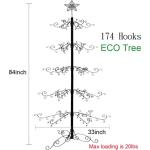 84 Inch Ornament Display Boom Stand Metalen Kerst Smeedijzeren Hanger Haak voor Halloween Opknoping Decoraties Eco Gift Zwart