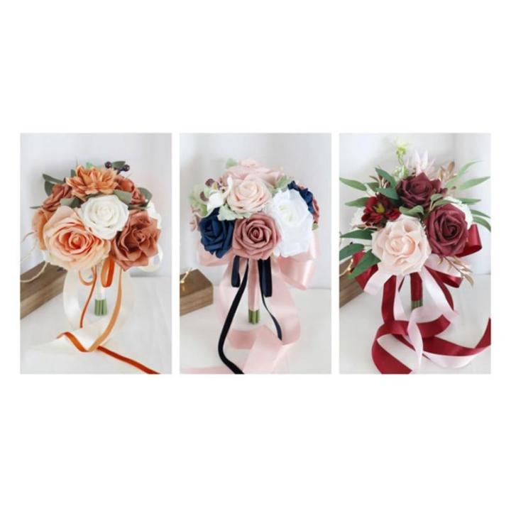 Künstlicher Blumenstrauß mit Pfingstrose und Rose für Hochzeiten, dekorative Blumenornamente, Handheld für Brautstrauß, Hochzeitsfeier