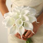 20 stuks kunstmatige Calla lelie, bruid, latex, ware aanraking, familie, decoratie, feest, bruiloft, hotel, decoratie, boeket (wit-wit)