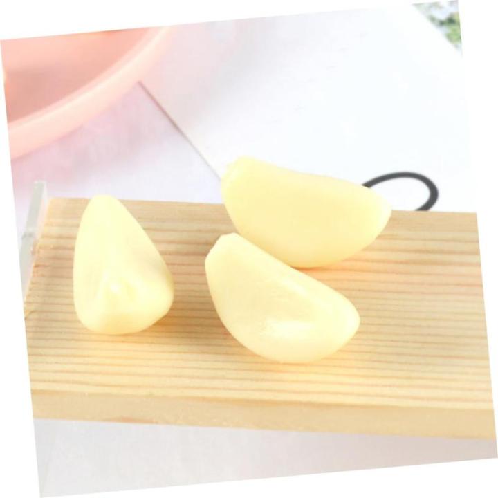 4 Sätze 4 Sets Künstliche Knoblauch Gemüse Display Requisiten Küchendekoration Haushalts Knoblauchflocken Requisite Gefälschte Gemüse Dekoration Knoblauchflocken 12 Stück * 