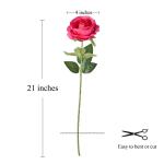12 stuks Kunstmatige Rozen, 53cm Kunstrozen Enkele Lange Steel , Realistische voor Bruiloftsboeket, Thuis Tuin Woonkamer Hotel Kantoor Decoratie (Rood)
