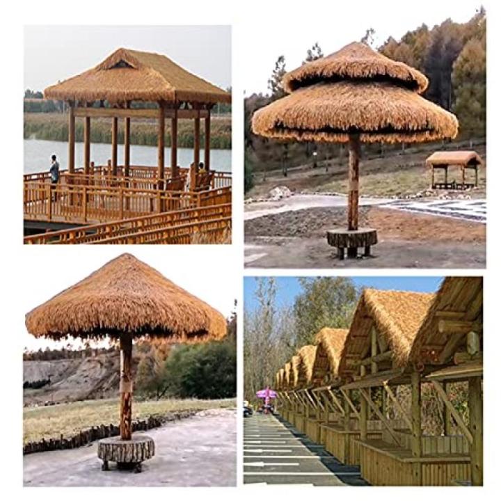 Simulatie dakpannen, weerbestendig, riet, kunststof, kunstmatige tegels, 50 cm x 50 cm, voor Tiki-bar, dakkuinen, terrasdeken, paviljoenen, patio-zonwering (maat: 6 stuks, kleur: l