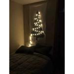 Xmas Tree Tapestry met LED Star Light Merry Christmas Achtergrond Muur Opknoping Art Tapestries voor Fotografie Deken Festival Decor (Klein)