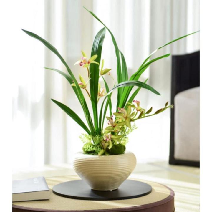 Kunstblumen Künstliche Orchideenblumen im Topf, Orchideenpflanzen, künstliche Pflanzen, realistische Orchideen für Heimdekoration, künstliche Blumenarrangements für jeden Anla