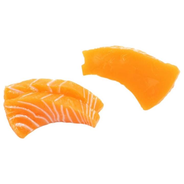6 stuks model zalmfilet vlees fotografie rekwisiet voedsel speelgoed gesimuleerde zalmschijf keukendecoratie en accessoires sashimi schijf model Japan kind PVC sushi