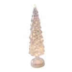 Beleuchteter Tisch-Weihnachtsbaum, Weihnachtsschmuck, Nachtlicht, Nachtlampe für Kaminsims, Schlafzimmer, Fenster, Regal, Wohnzimmer, L White