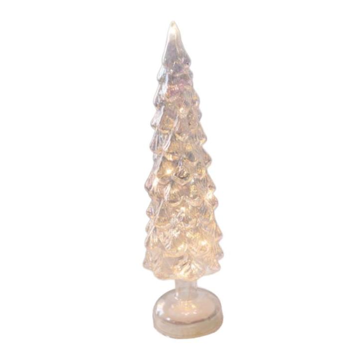 Beleuchteter Tisch-Weihnachtsbaum, Weihnachtsschmuck, Nachtlicht, Nachtlampe für Kaminsims, Schlafzimmer, Fenster, Regal, Wohnzimmer, L White