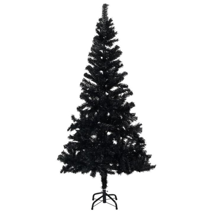 Wiederverwendbar Künstlicher Weihnachtsbaum Beleuchtung und Kugeln 150 cm H Christmas Tree Weihnachtsbaum Home Tannenbaum Weihnachtsdeko Christbaum Kunstbaum Halloween PVC Schwarz
