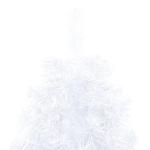 Künstlicher Halb-Weihnachtsbaum Beleuchtung Kugeln Weiß 180 cmWeiß und grau