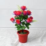 Künstlicher Rosenstrauß, Simulation von 12 Pfauenrosen, Seidenblumen, Hochzeitsdekoration, Heimtextilien, künstliche Blume (Orange)