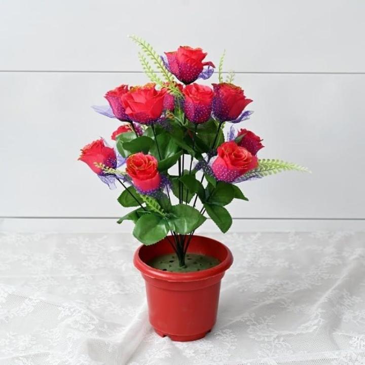 Künstlicher Rosenstrauß, Simulation von 12 Pfauenrosen, Seidenblumen, Hochzeitsdekoration, Heimtextilien, künstliche Blume (Orange)