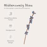 Gry & SIF Kunstkersenbloesemtakken van vilt, flexibele steel, decoratieve takken, vilten bloem, vilten tak, kersenbloesem, lentedecoratie, handgemaakt, Fairtrade, 43 cm, 3 x blauw