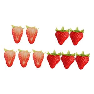 3 Sätze Künstliche Erdbeere Künstliche Erdbeerdekoration Falsches Obst Künstliche Früchte Zur Lebensechten Dekoration Erdbeer Schimmel Gefälschte Erdbeere PVC 10 Stück * 3