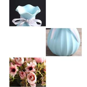 Kunstblumen Künstliche Rosen, kreative Mode, modernes Wohnzimmer, Esstisch, Fernsehschrank, getrocknete Blumen, Blumenarrangement (Keramikvasen). für jeden Anlass