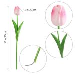 30 stuks kunstmatige tulpen bloemen nep tulpen boeket real touch bloemen voor decoratie (roze)