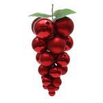 Künstliche Trauben zum Aufhängen für Weihnachten, fügen Sie Freude zu Ihrer Urlaubsdekoration hinzu (rot)
