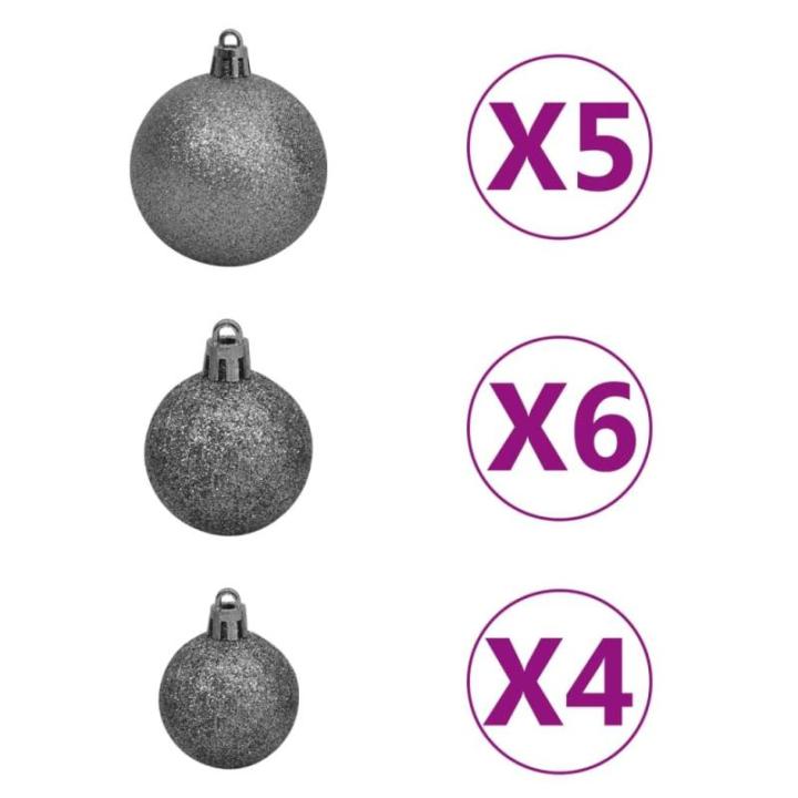 Künstlicher Weihnachtsbaum mit Beleuchtung & Kugeln mit LED Beleuchtung 150 cm Grün