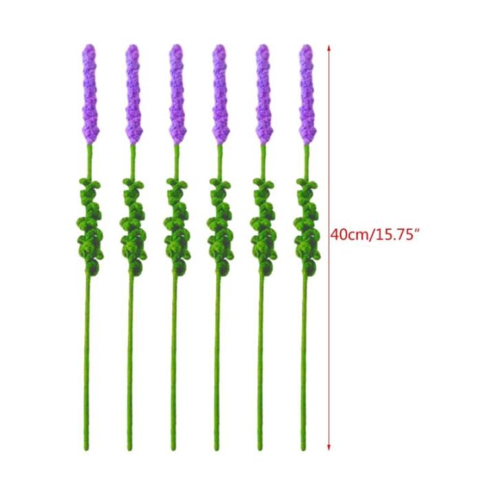 Handgemachte Häkelblumen Künstliche Wolle Gestrickte Blumen Stricken Gefälschte Lavendel
