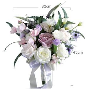 Hochzeitsstrauß for die Braut mit künstlichen Blumen, Champagner-Simulationsblumen, Dekorationszubehör for die Hochzeits- und Verlobungszeremonie, künstlicher Blumenstrauß aus