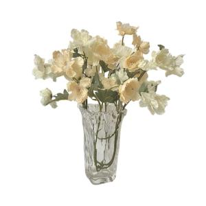 Kunstblumen Pfingstrosen-Blumenstrauß mit Vase, für Heimdekoration und Hochzeitsdekoration, eleganter Vintage-Stil, Blumenarrangements zum Basteln für jeden Anlass