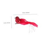 4 Stück Künstlicher Vogel Weihnachtssimulation Vögel Clip Weihnachtsvogel-Clip Vogelschmuck Im Freien Weihnachtsvogelfiguren Hängende Verzierung Der Weihnachtsvögel Schaum Rot