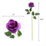 Kunstmatige Zijde Roos Bloem Enkele Stam Levensechte Nep Roos voor Bruiloft Boeket Bloemenarrangementen Huis Feest Bloemstuk Decoratie, 10 stuks (Paars)