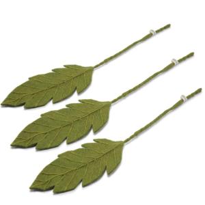 Gry & SIF Bladtakken, decoratieve takken, kunsttakken van vilt, kunsttakken van paasstruik, lentedecoratie, paasdecoratie, flexibele steel, handgemaakt, fairtrade | 3x bladtakken, 