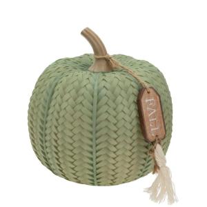 Kürbis-Dekoration, Herbst- und Herbstdekoration, 16,5 cm hoch, Salbei-strukturiertes Gewebe