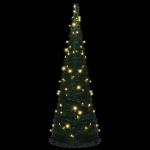 Künstlicher Pop-Up-Weihnachtsbaum mit Beleuchtung Grün 180 cm