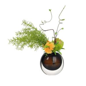 Kunstblumen Kleine künstliche Blumen in Vase, grüne Pflanze, Glasblumenarrangement, für Tischdekoration im Home Office für jeden Anlass