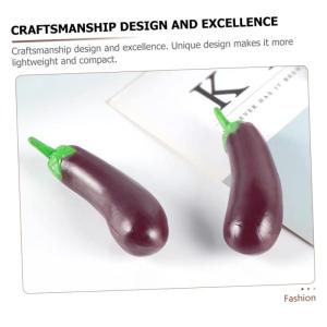 3 Sätze Simulation Aubergine Dekoratives Auberginenmodell Hausmodell-Dekoration Miniatur Landschaftsbau Mini Dekor Mini-Spielzeug Puppenzubehör Tragen PVC 4 Stück * 3