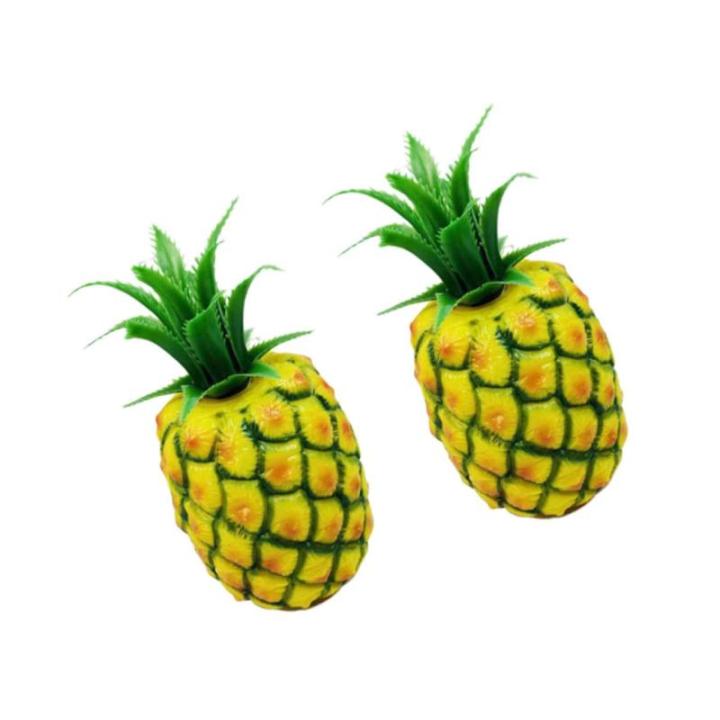 3 Sätze Simulation Ananas-Modell Lebensechte Fruchtdekoration Spielzeug Obst Prop-Modell Künstliche Früchte Plastikobst Nachahmung Ananas-Modell Früchte Foto Requisiten 2 Stüc