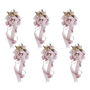 6 Stücke Simulation Blume Form Auto Dekoration für Hochzeit Festivers Party Supplies