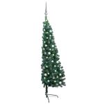 Künstlicher Halb-Weihnachtsbaum Beleuchtung Kugeln Grün 120 cmGrün und grau