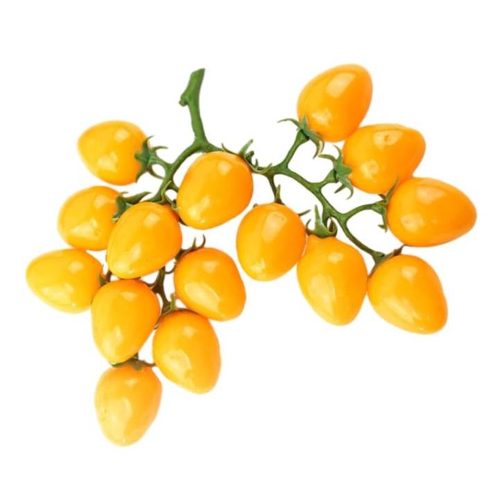 2st Simulierte Kleine Tomaten Künstliche Kirschtomaten-Modell Kunstfruchtdekor Realistisch Simulationsfrucht Zuhause Gefälschte Fruchtstütze Küche Kirschtomaten Prop Yellow Sch